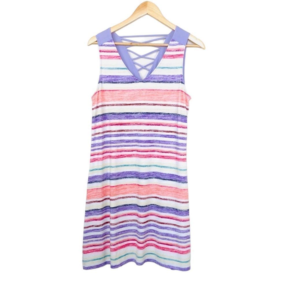 Market & Spruce lavender stripe strappy back dress